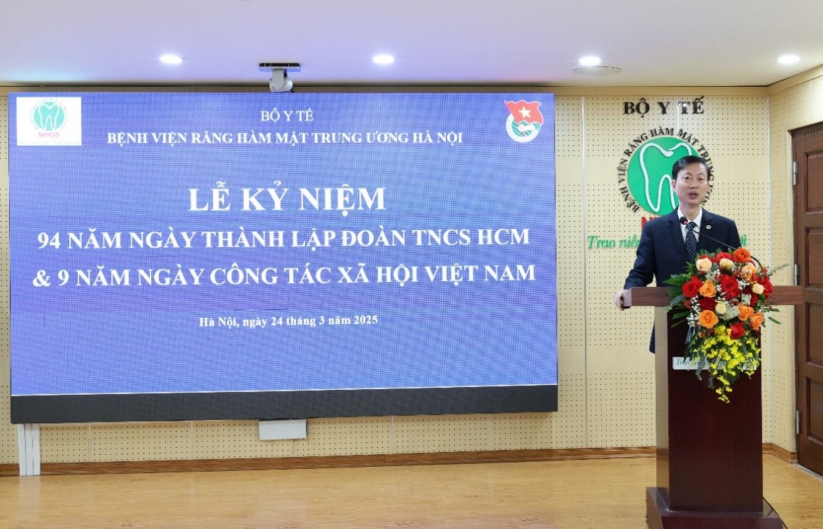 TTND.PGS.TS Nguyễn Quang Bình, Phó giám đốc bệnh viện, Chủ tịch công đoàn bệnh viện phát biểu